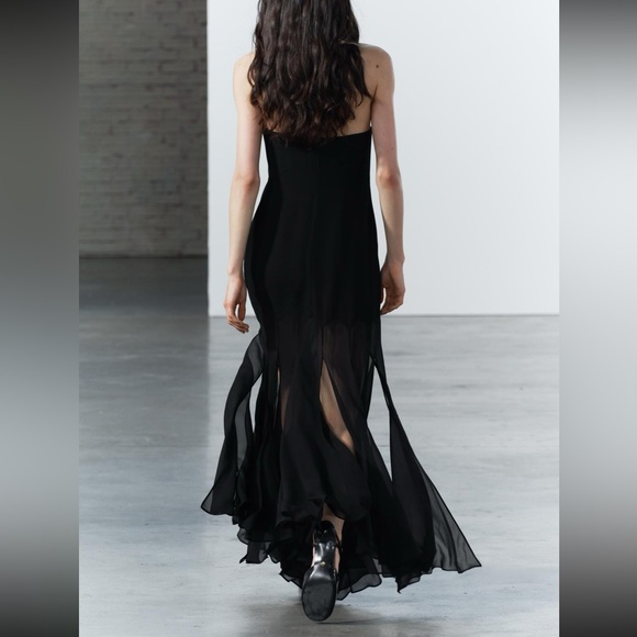Zara limited edition celeb style semi sheer strapless dress - Picture 3 of 13